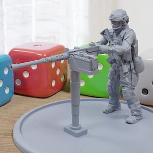 US Ranger MG Soldier - Modern Wargaming Miniatures for Tabletop RPG - 28mm / 32mm Scale Minifigures