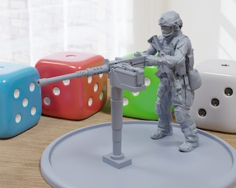 US Ranger MG Soldier - Modern Wargaming Miniatures for Tabletop RPG - 28mm / 32mm Scale Minifigures