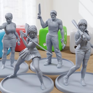 Gangue Coletiva de Sobreviventes - Miniaturas impressas em 3D para jogos de mesa pós-apocalípticos com miniaturas, como Zona Alfa - Projeto Z