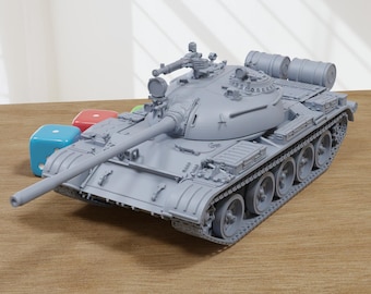 T-55A Soviet Main Tank - 3D Printed Miniature Tabletop Wargaming Combat Vehicle 28mm / 15mm  Scale