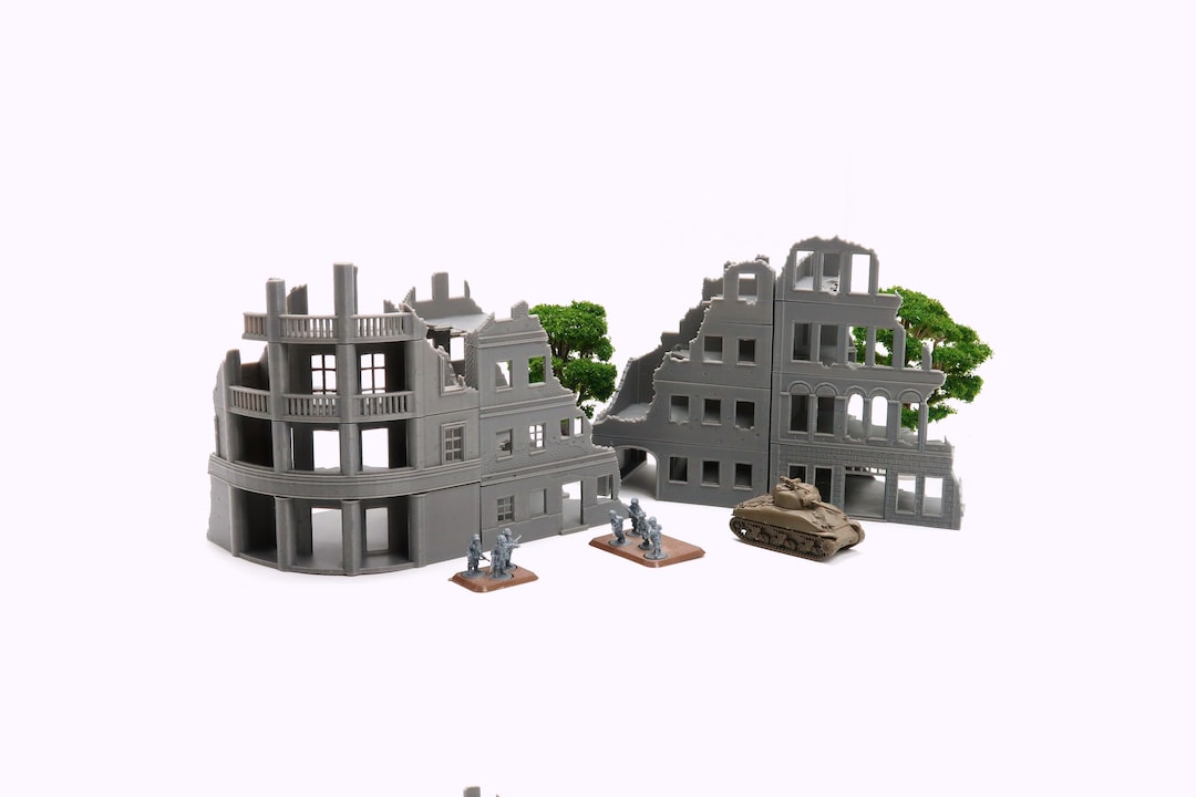 Décor 3D Berlin Grand Immeuble 02 - Wargame Zone - Terrain Bolt Action WWII