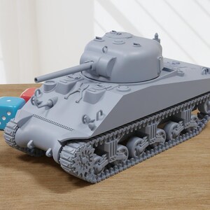 M4A2 Sherman 75mm Medium Tank (Korean War) - 3D Printed Miniature Wargaming Combat Vehicle - 28mm / 20mm / 15mm Scale