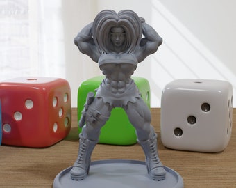 Sci-fi Commando Girl Miniature: 3D Printed Proxy Minifigure (28/32mm)