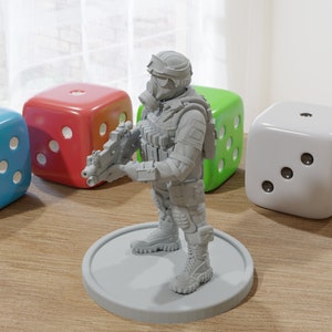 Gas Masked Soldier 28mm/32mm Minifigure - Modern Wargaming Miniature for Tabletop RPG
