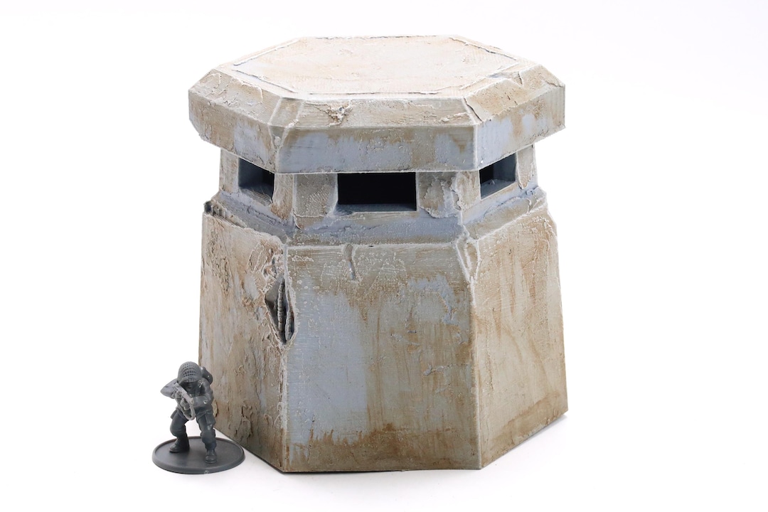 Imperial Bunker & Vox Tower Terrain Set - 28mm Scale Wargaming Scenery (Unpainted)