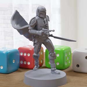 Bounty Hunter Mando - Star Wars Legion 35mm Proxy Miniature for Tabletop RPG