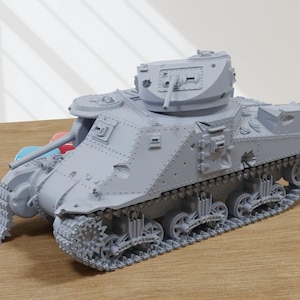 Destroyed M3 Lee Medium Tank - 3D Printed Miniature Wargaming Combat Vehicle - 28mm / 20mm / 15mm Scale