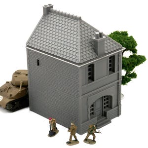 Normandy Row Cottage TS10 - French Town V4 - 3D Printed Miniature Wargaming Terrain 28mm / 20mm / 15mm Scale