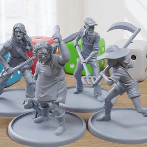 Supervivientes granjeros: minifigura impresa en 3D para juegos de mesa en miniatura postapocalípticos de zombis TTRPG