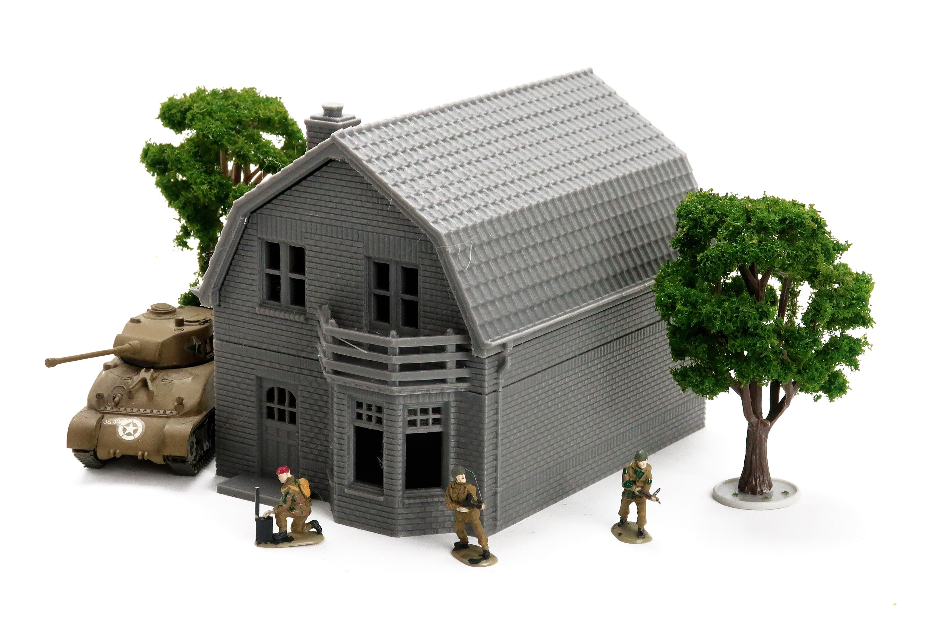 Oosterbeek WWII Double Storey House - 3D Printed Miniature