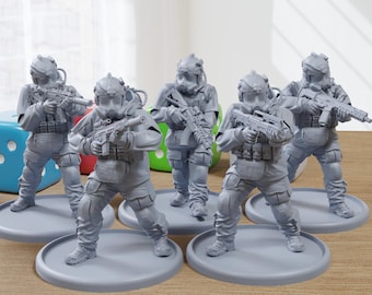 3D Printed Tactical Team Miniatures - 28mm/32mm Scale RPG Wargaming