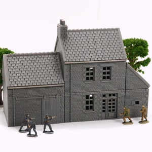 Normandy French Farmhouse - Tabletop Wargaming WW2 Terrain | Proxy 3D Printed Miniature for Bolt Action - Chain of Command - Flames of War