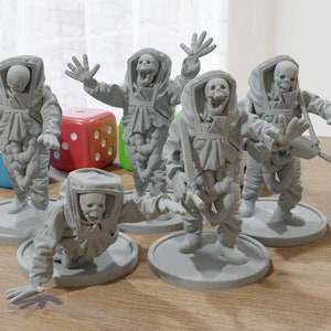 Zombies in Biohazard Suits ZONA ALFA - Modernes Wargaming Miniaturen für Tabletop RPG - 20mm / 28mm / 32mm Minifiguren
