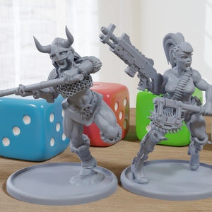 Female Raiders - 3D Printed Minifigures for Post Apocalyptic Miniature Tabletop Games like Zona Alfa