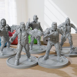 Street Gang - 3D Gedruckt Mini&#39;s - Cyberpunk / Sci-Fi - Tabletop Miniature Wargaming - 28mm / 32mm Minifiguren