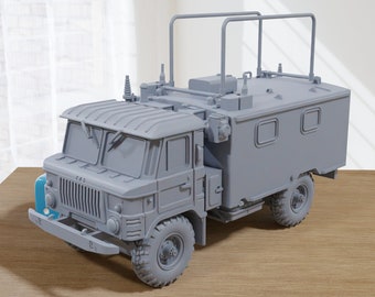 Gaz-66 R142 Radio Truck: 3D Resin Miniatuur - Wargaming TTRPG