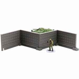ZONA ALFA PO2 Modular Concrete Fences - 28mm & 20mm RPG Miniatures Gaming Terrain