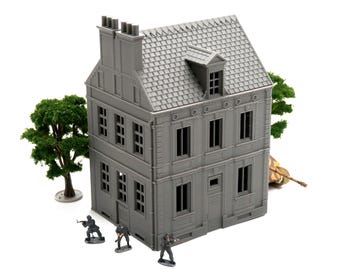 Normandy Row Cottage TS13 Corner House - French Town V4 - 3D Printed Miniature Wargaming Terrain 28mm / 20mm / 15mm Scale