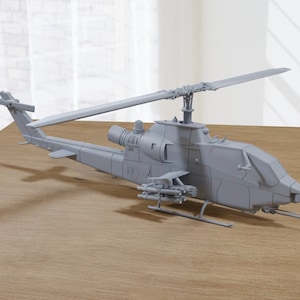 AH-1S Cobra Attack Helicopter - 3D Printed Vehicle for Miniature Tabletop Wargames - 28mm / 20mm / 15mm Scales