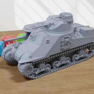 M3 Lee Medium Tank - 3D Printed Miniature Wargaming Combat Vehicle - 28mm / 20mm / 15mm Scale