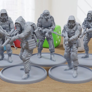 Duty Faction Stalkers - 3D Printed Minifigures - Post Apocalyptic Miniature for Zona Alfa - Fallout Wasteland