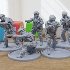 US Rangers Squad - Modern Wargaming Miniatures for Tabletop RPG - 28mm / 32mm Scale Minifigures