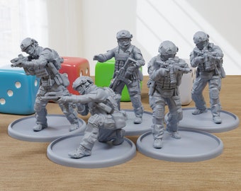 US Rangers Squad - Modernes Wargaming Miniaturen für Tabletop-Rollenspiel - 28mm / 32mm Minifiguren