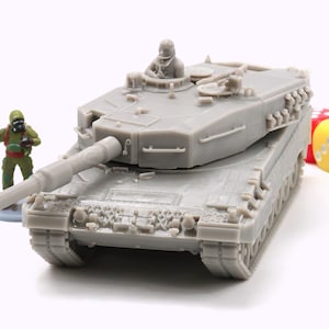 Leopard 2A4 Main Tank - 3D Printed Miniature Wargaming Combat Vehicle - 28mm / 20mm / 15mm Scale