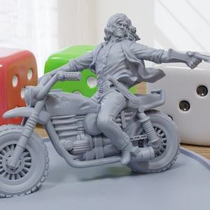 Daryl on Bike - 3D Printed Minifigure for Zombie Post Apocalyptic Miniature Tabletop Games TTRPG