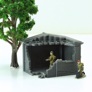 Normandy French Village Shed T2 (VOLUME 2) - Tabletop Wargaming Terrain | Destroyed - Intact | 3D Printed Miniature | Flames of War
