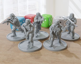 Unidad SAS - Cinco minifiguras de 28 mm / 32 mm - Miniaturas modernas de Wargaming para juegos de rol de mesa