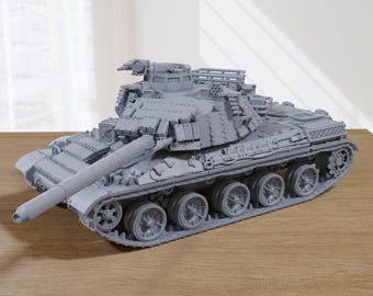 AMX-30 BRENUS French Main Battle Tank – Reactive Armor – Cold War Military Vehicle - 3D Printed Miniature Wargaming Vehicle
