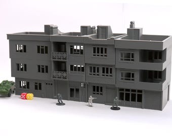 Edificios urbanos modernos de Oriente Medio: terrenos para juegos de guerra en miniatura impresos en 3D en varias escalas