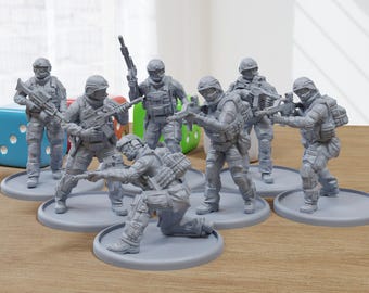 Escuadrón Aerotransportado de la Bundeswehr - Minifiguras impresas en 3D para juegos de guerra - Escala 28 mm/32 mm