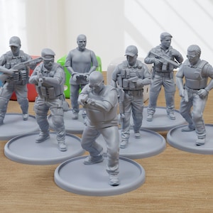 South American Police - 3D Printed Miniature Wargames Minifigures  - 28mm / 32mm Scale