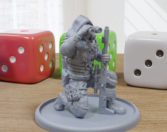 Victor Ghostwalker Stalker Sniper - 3D Printed Minifigures - Post Apocalyptic Miniature for Tabletop Games Zona Alfa