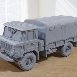 Gaz-66 Covered Back - 3D Resin Printed Modern Wargaming Vehicles - Miniatures for Tabletop Wargames - TTRPG