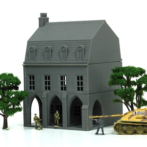 French Town Medieval Building C - Tabletop Wargaming WW2 Terrain | 15mm 20mm 28mm HO Scale 3D Printed Miniature