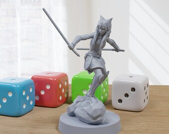 Ahsoka - 35mm Scale Proxy Minifigure for Sci-Fi Tabletop Wargames like SW Legion
