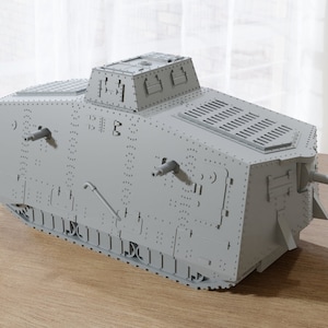 Sturmpanzerwagen A7V German WW1 Tank - 3D Resin Printed 28mm / 20mm / 15mm Miniature Tabletop Wargaming Vehicle