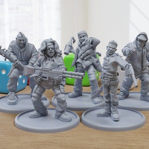 Street Gang - 3D Printed Minifigures for Zombie Post Apocalyptic Miniature Tabletop Games TTRPG
