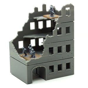Stalingrad Ruined Residentials SRH MST2 - Tabletop Wargaming WW2 Terrain | Miniature 3D Printed Model | Flames of War & Bolt Action