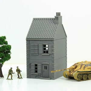 French Village Small House (DS T4) - Tabletop Wargaming WW2 Terrain Miniature | 15mm 20mm 28mm HO Scale | 3D Printed Model Flames of War