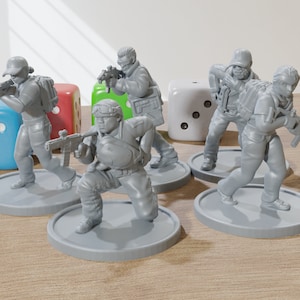 Covert Ops Squad - Five - Modern Wargaming Miniatures for Tabletop RPG - 20mm / 28mm / 32mm Scale Minifigures