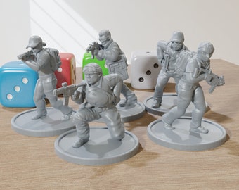 秘密作戦部隊 - 5人 - テーブルトップRPG用モダンウォーゲームミニチュア - 20mm / 28mm / 32mmスケールミニフィギュア