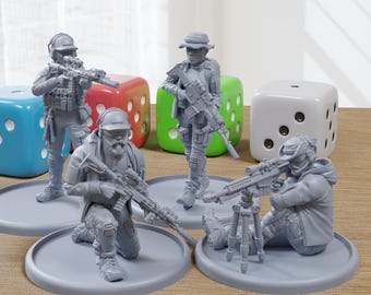 Marksmen & Sharpshooters – Bravo - 3D Printed Minifigures for Modern Tabletop Wargaming 28mm / 32mm Scale