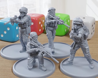 Female PMC Operators - 3D Printed Minifigures for Modern Tabletop Wargaming 28mm / 32mm Scale