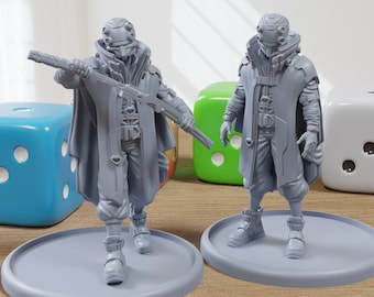 Jiro - 3D Printed Mini - Cyberpunk / Sci-Fi - Tabletop Miniature Wargaming - 28mm / 32mm Scale Minifigures
