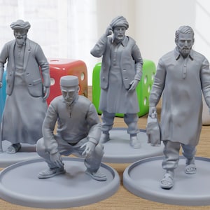 Middle East Male Civilians - Modern Wargaming Miniatures for Tabletop RPG - 28mm / 32mm Scale Minifigures