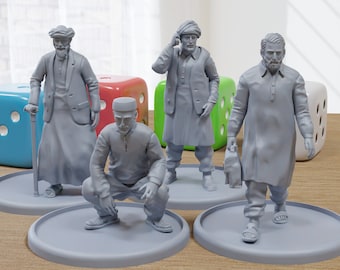 Middle East Male Civilians - Modern Wargaming Miniatures for Tabletop RPG - 28mm / 32mm Scale Minifigures